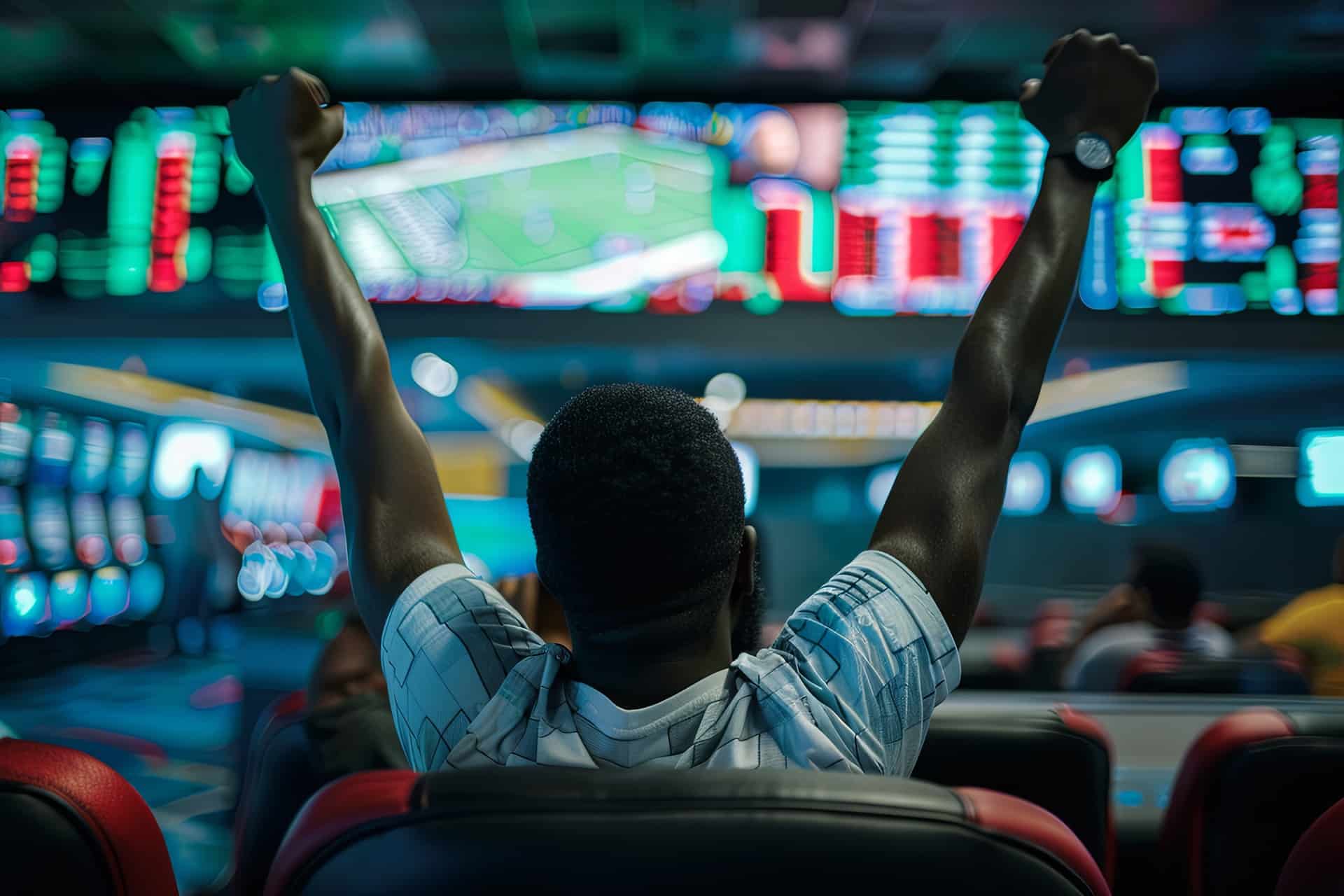 Fan jubelt vor Sportdaten-Wand | Transceiver